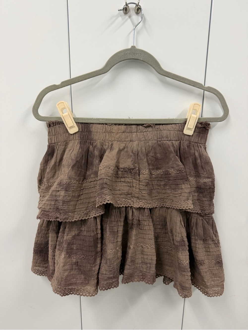 Airie Women’s Tiered Brown Mini Skirt - Casual Boho Style